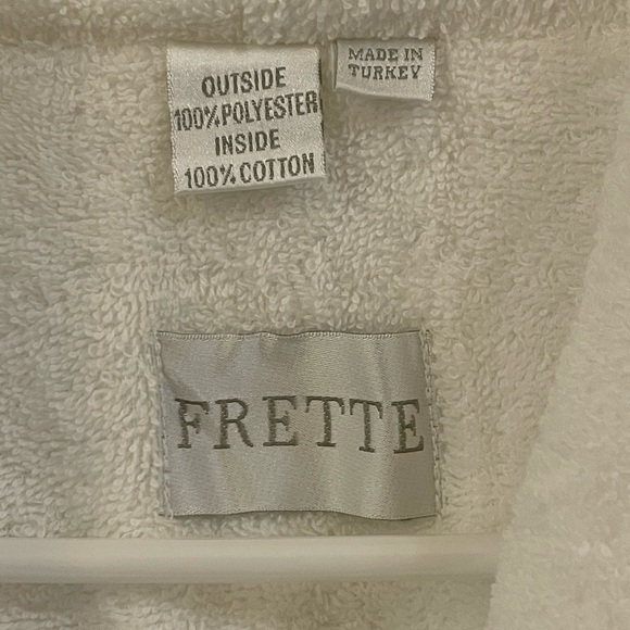FRETTE WHITE TERRY UNISEX SPA BATHROBE SIZE XL - Picture 5 of 9